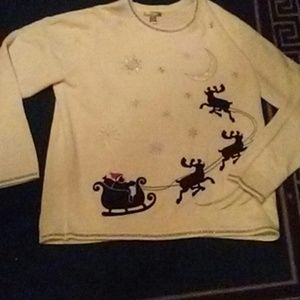 NWT CHRISTMAS SWEATER WHITE STAG💔🎅💝🐶